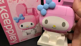 16 minutes Satisfying with Unboxing Sanrio My Melody Keeppley Building Blocks | ASMR (no music)