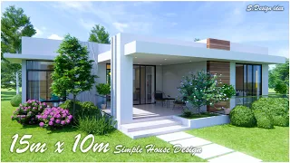 Simple House | House design idea |  15m x 10m with 3Bedroom