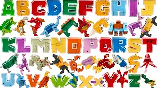 Transforming Dinosaur and Animal Letters! Combine to form 8 different robots!