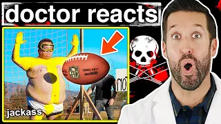 ER Doctor REACTS to Crazy Jackass Injuries #5