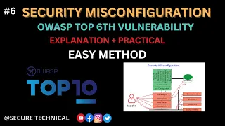 OWASP TOP  6 - SECURITY MISCONFIGURATION VULNERABILITY   2023 #cybersecurity #training #video