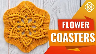 DIY Macrame Flower Coaster Tutorial | Macrame Coaster DIY | Macrame Coaster Tutorial