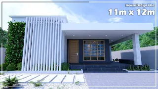Simple House | House design idea | 11m x 12m with 3 Bedroom