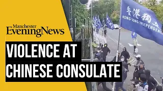 Violence Breaks Out at the Chinese Consulate in Manchester