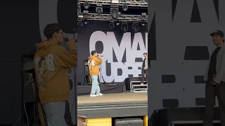 Omar Rudberg singing a new song at the soundcheck of his show at Furuvik Park