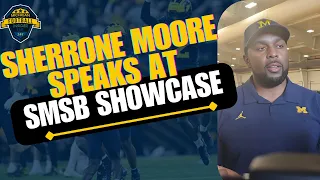 Sherrone Moore gives post spring   on Michigan football at SMSB National College Showcase