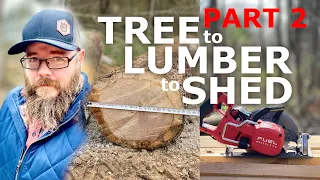 035 - Turning a tree into lumber and into a shed with Woodland Mills HM126 portable sawmill