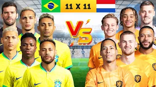2022 Brazil 🆚 2022 Netherlands (Neymar, Vinicius Jr, Richarlison, Gakpo, Van Dijk, De Jong)