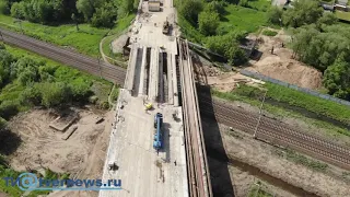 Появилось видео ремонта Крупского моста с квадракоптера