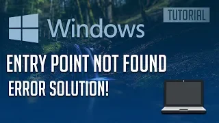 How to Fix "Entry Point Not Found" Error in Windows 10,8,7 - 【2024】