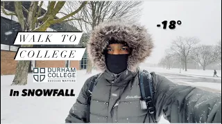 Walking to Durham College in a Winter Wonderland ❄️ | POV Snowfall Experience