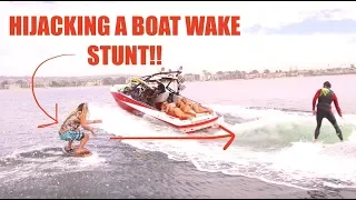 Professional Skimboarder Austin Keen Hijacking A Boat Wake Stunt !!  Full Video