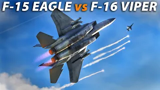 F-15 Eagle Vs F-16 Viper Dogfight | DCS World