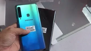 Samsung Galaxy A9 2018 Caviar Black and Lemonade Blue color