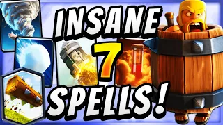 WINNING with ONLY SPELLS?! 7 SPELLS DECK! — Clash Royale