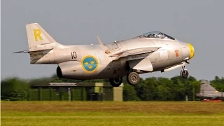 Saab 29 Tunnan & 37 Viggen at Waddington International Airshow 2013