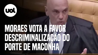 Moraes vota a favor da descriminalização do porte de maconha e sugere quantidade para uso pessoal