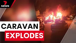 Residents save home from caravan inferno on the Gold Coast | 7 News Australia