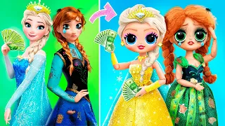 Rica Elsa y Pobre Anna / 31 Manualidades DIY de Frozen para Muñecas LOL OMG