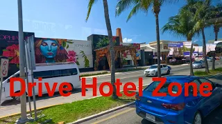 Drive in the Hotel Zone in Cancun Mexico 2024