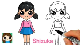 How to Draw Shizuka Easy | Doraemon