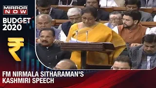 Finance Minister Nirmala Sitharaman recites verse in Kashmiri | Union Budget 2020