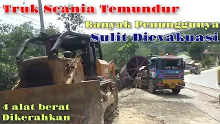 Menegangkan Proses Evakuasi Truk Scania Asal Surabaya Lama Terjebak Di Jalur Kalimantan Timur