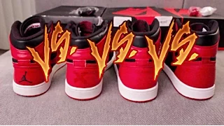 Jordan Bred 1 Detailed Comparison ! 2009 DMP VS 2010 Banned 1s VS 2013 Breds VS 2016 Banned 1s !