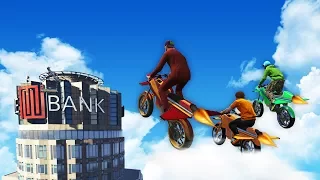 ROCKET BIKE LANDING ON MAZE BANK CHALLENGE! (GTA 5 Funny Moments)