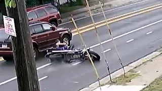 Motorcycle Hits Car!!