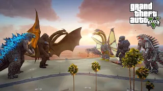 Godzilla, Kong and Monster Zero vs Mechagodzilla, Mechani Kong and MecheGhidorah - GTA V Mods