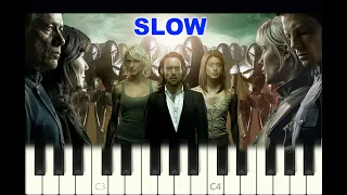 SLOW piano tutorial "BATTLESTAR SONATICA" from Battlestar Galactica season 3, with free sheet music