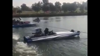 Drag Boat 405 Launch Barge View