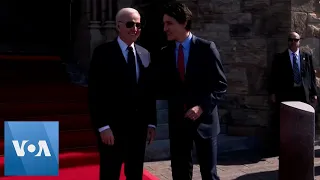 Trudeau Welcomes Biden to Parliament Hill | VOA News