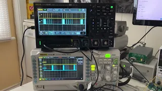 Rigol DS1054z vs DHO924s compare roll display before decoding.