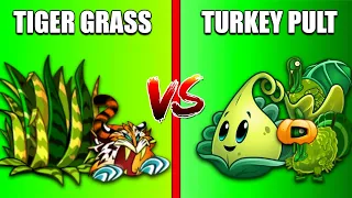 PVZ 2 - New Plant! TIGER GRASS vs TURKEY PULT Best of Animal Plant - Who Will Win?