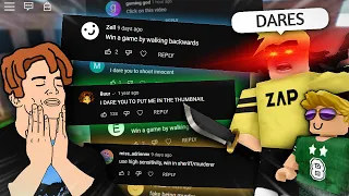 ROBLOX Murder Mystery 2 DARES Funny Moments (PART 1)