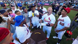 Albert Pujols surprises at final Home Run Derby!! Upsets Kyle Schwarber, almost gets to Finals!