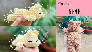 Crochet bear🐻|crochet teddy bear|sleepingbear|crochet tutorial|#handmade #crochet #amigurumi  #video