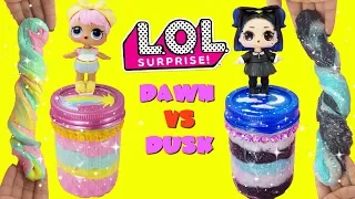 D.I.Y. LOL Surprise Dawn VS Dusk Slime Challenge LOL Confetti Pop Slime