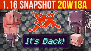 Minecraft 1.16 Snapshot 20w18a Changes To Redstone, The Cross Has Returned!