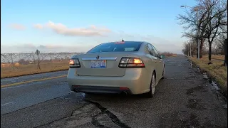 Saab 9-3 2.8t Straight Pipe Acceleration Sound POV + Flyby and revs