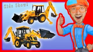 Learn to count 1 to 10 with Backhoes | Number Rhymes for Children  - Blippi