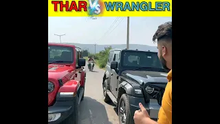 Jeep Wrangler Vs Thar / Drag race 🤩 #shorts #dragrace #carracing