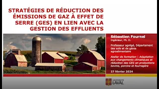 Stratégies de réduction des émissions de gaz à effet de serre (GES) en lien avec la gestion...