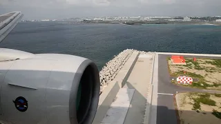 ANA B777-300 那覇空港RWY18R着陸~スポットイン