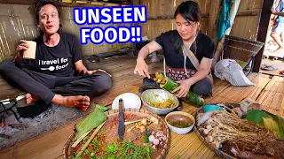 Extreme Jungle Food!! EATING WHOLE BANANA TREE 🌴 Karen People Thailand!!