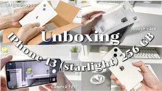 iPhone 13 (starlight ⭐️🤍) Unboxing + accessories | แกะกล่องไอโฟนจาก Shopee, mini camera test 📹