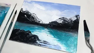 Easy Acrylic Painting For Beginners | Simple Acrylic Landscape