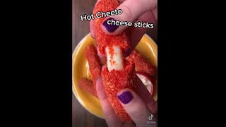 Hot Cheetos Fried Mozzarella Cheese Sticks